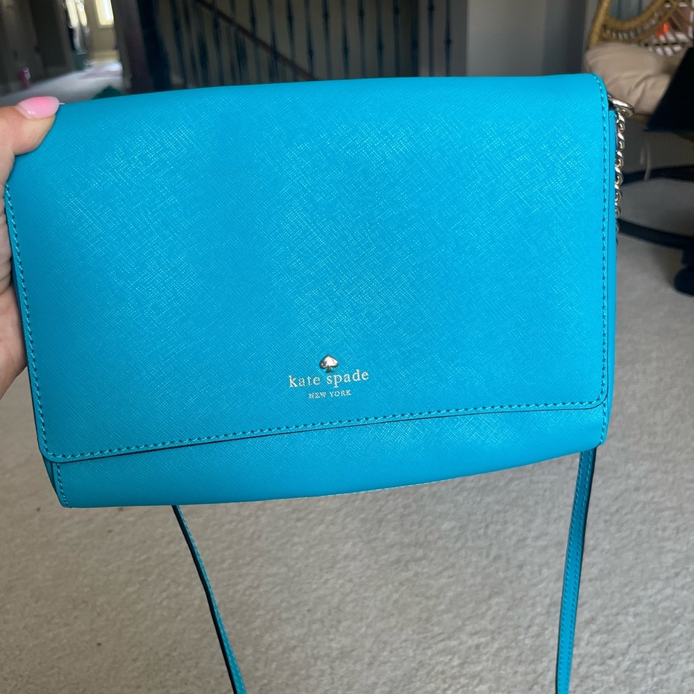 Kate Spade Turquoise Crossbody Bag with Sleek Design